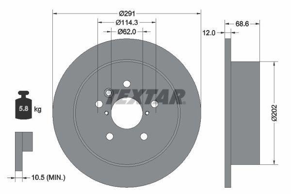Disques de frein TEXTAR ref. 92144203