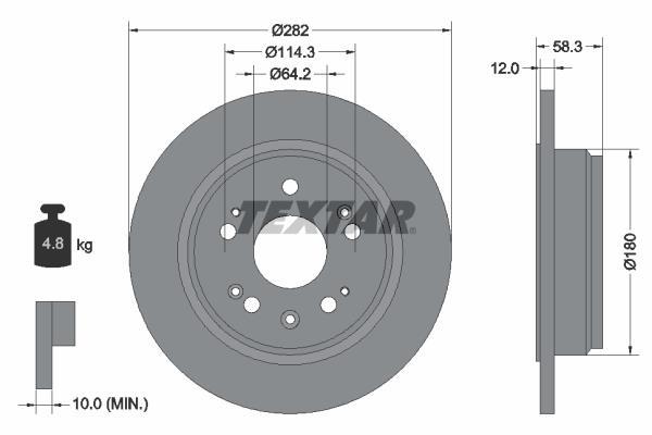 Disques de frein TEXTAR 92144500