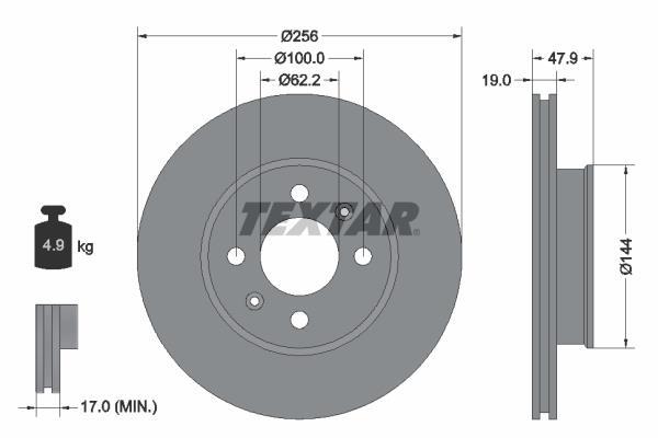 Disques de frein TEXTAR 92144700