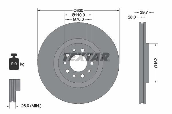 Disques de frein TEXTAR 92145103