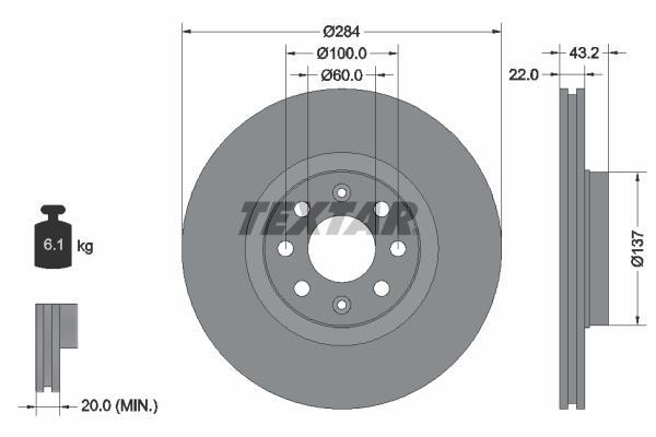 Disques de frein TEXTAR 92145803
