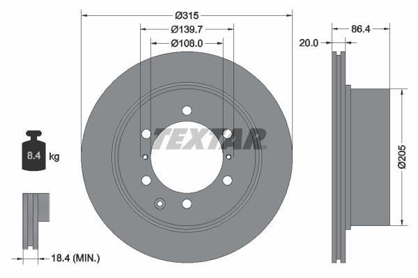 Disques de frein TEXTAR 92146703