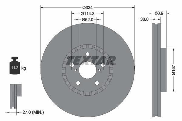 Disco de frenos delantero derecho TEXTAR ref. 92147903