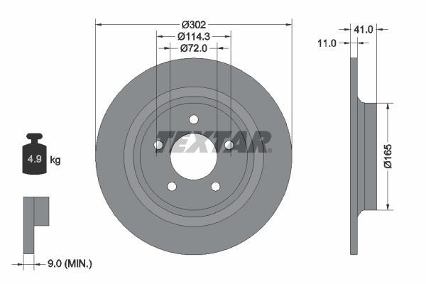 Disques de frein TEXTAR 92148200