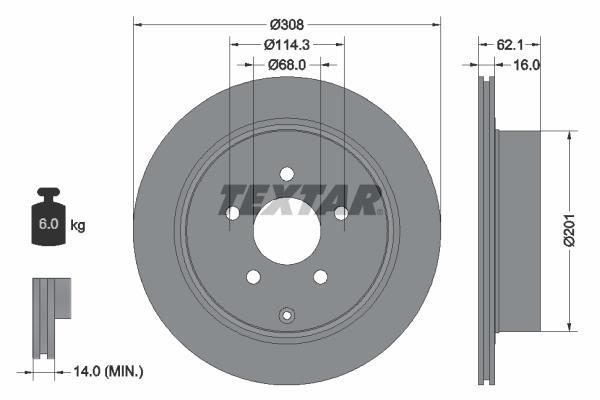 Disques de frein TEXTAR ref. 92149303