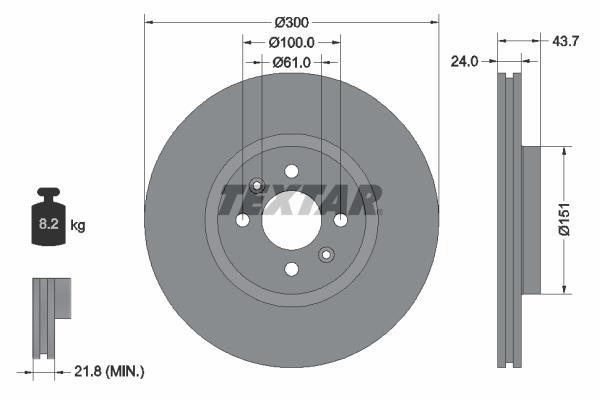Disques de frein TEXTAR 92149503