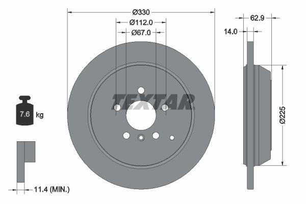 Disques de frein TEXTAR 92150803