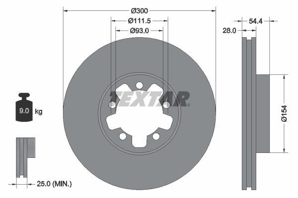 Disques de frein TEXTAR 92151903
