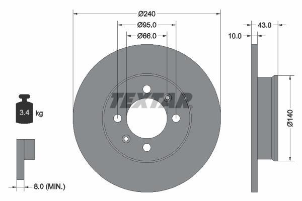 Disques de frein TEXTAR 92152500