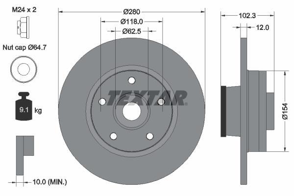Disques de frein TEXTAR ref. 92153703