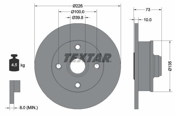 Disques de frein TEXTAR ref. 92154203