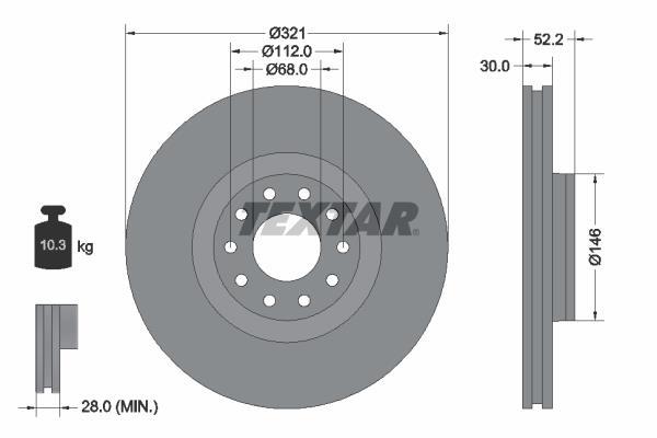 Disques de frein TEXTAR 92154703
