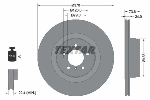 Disques de frein TEXTAR ref. 92155203