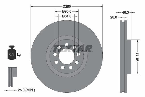 Disques de frein TEXTAR 92155700