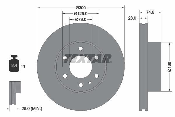 Disques de frein TEXTAR 92155900