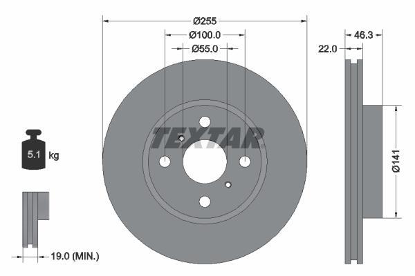Disques de frein TEXTAR 92156100