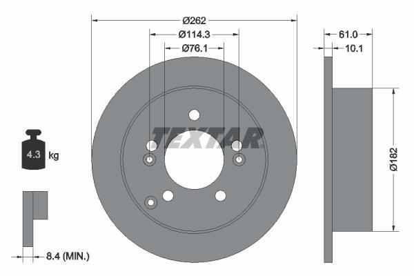 Disques de frein TEXTAR 92156803