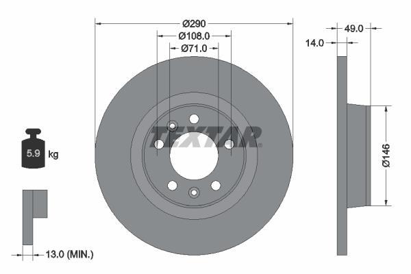 Disques de frein TEXTAR ref. 92157100