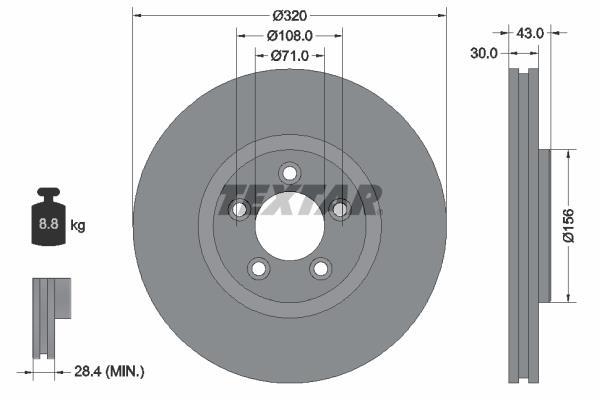 Disques de frein TEXTAR 92158703