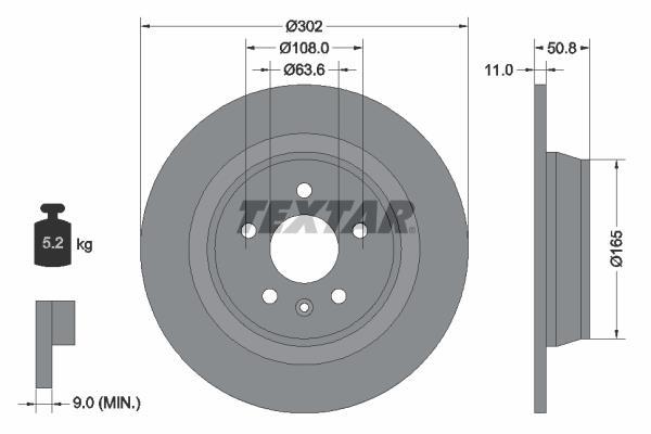 Disques de frein TEXTAR ref. 92159303