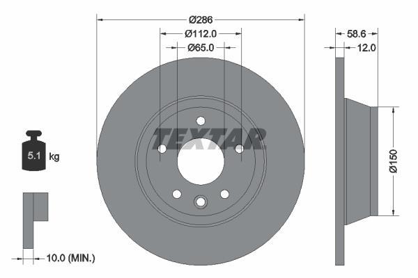 Disques de frein TEXTAR ref. 92159403
