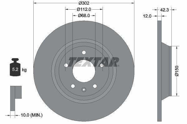 Disques de frein TEXTAR 92159503