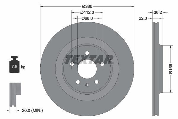 Disques de frein TEXTAR 92160303