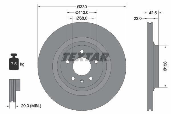 Disques de frein TEXTAR 92160403