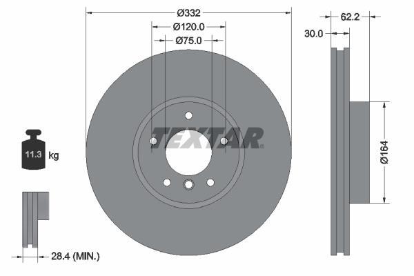 Disques de frein TEXTAR ref. 92160803