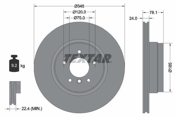 Disques de frein TEXTAR 92161205