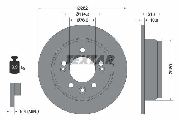 Disques de frein TEXTAR ref. 92161703