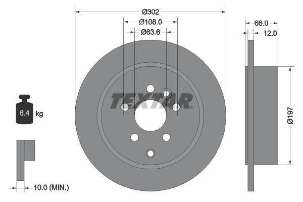 Disques de frein TEXTAR 92162703