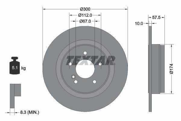 Disques de frein TEXTAR 92163303