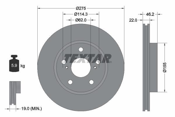 Disques de frein TEXTAR 92163803
