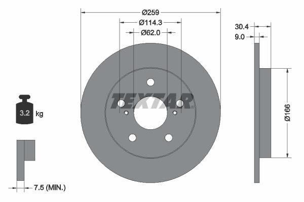 Disques de frein TEXTAR 92164103