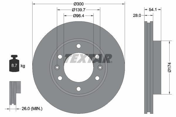 Disques de frein TEXTAR 92164500