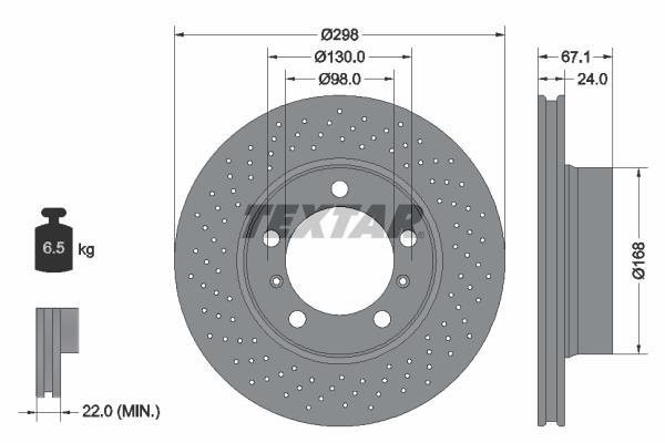 Disco de frenos delantero izquierdo TEXTAR ref. 92165105