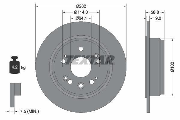 Disques de frein TEXTAR 92165703