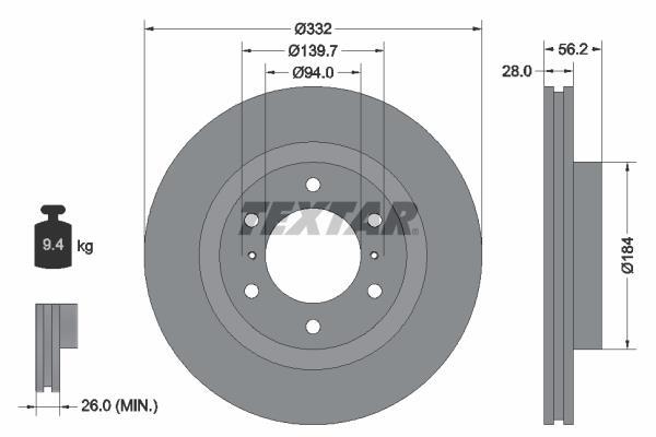 Disques de frein TEXTAR 92167203