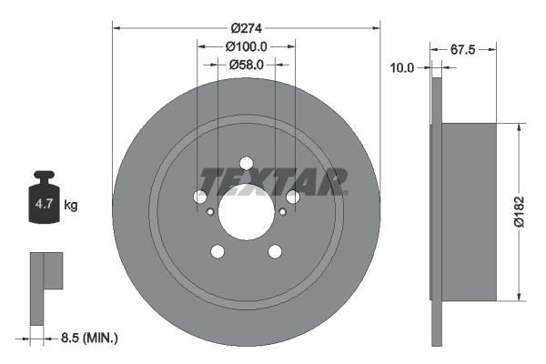 Disques de frein TEXTAR 92167800