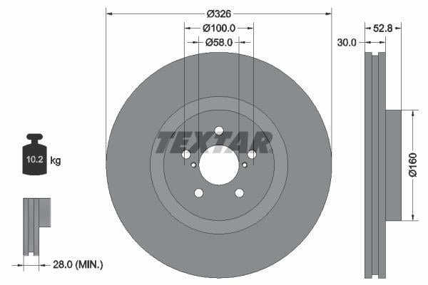 Discos de travão TEXTAR ref. 92167900