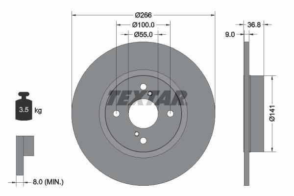 Disques de frein TEXTAR 92169203