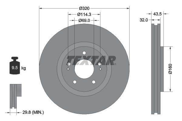 Disques de frein TEXTAR 92169903