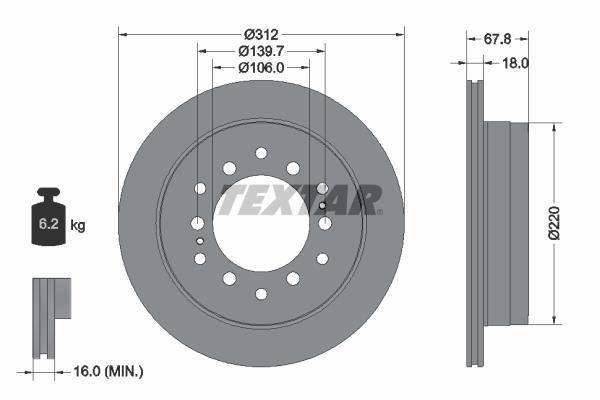 Disques de frein TEXTAR 92170103