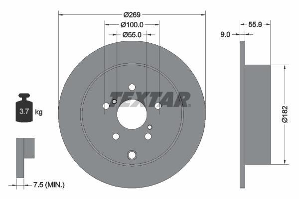 Disques de frein TEXTAR 92170403