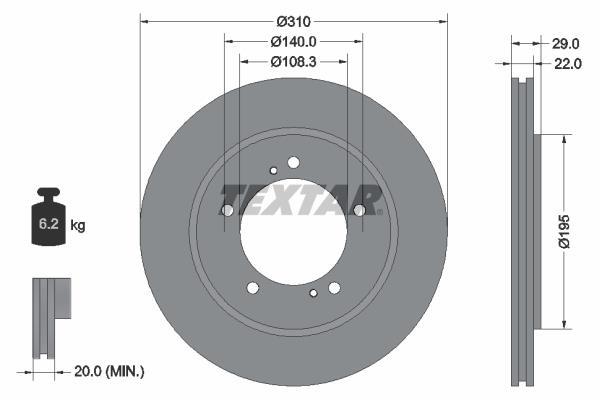 Disques de frein TEXTAR 92170503