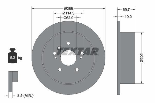 Disques de frein TEXTAR 92171603