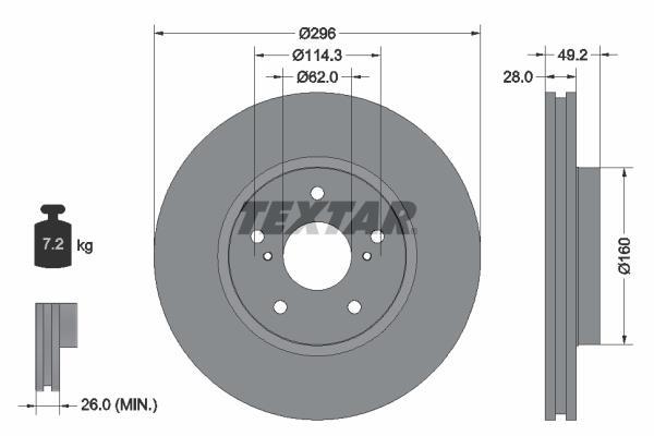 Disques de frein TEXTAR 92174303