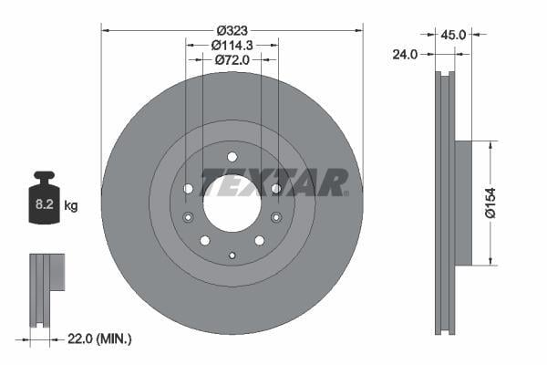 Disques de frein TEXTAR 92174403
