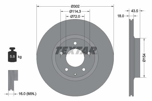 Disques de frein TEXTAR ref. 92174503